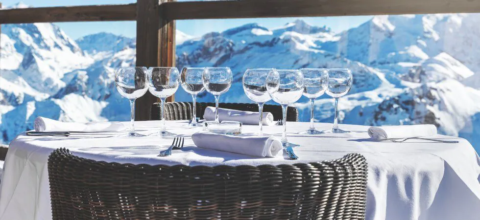 Skiferie i Frankrig - Restaurant på bjerget