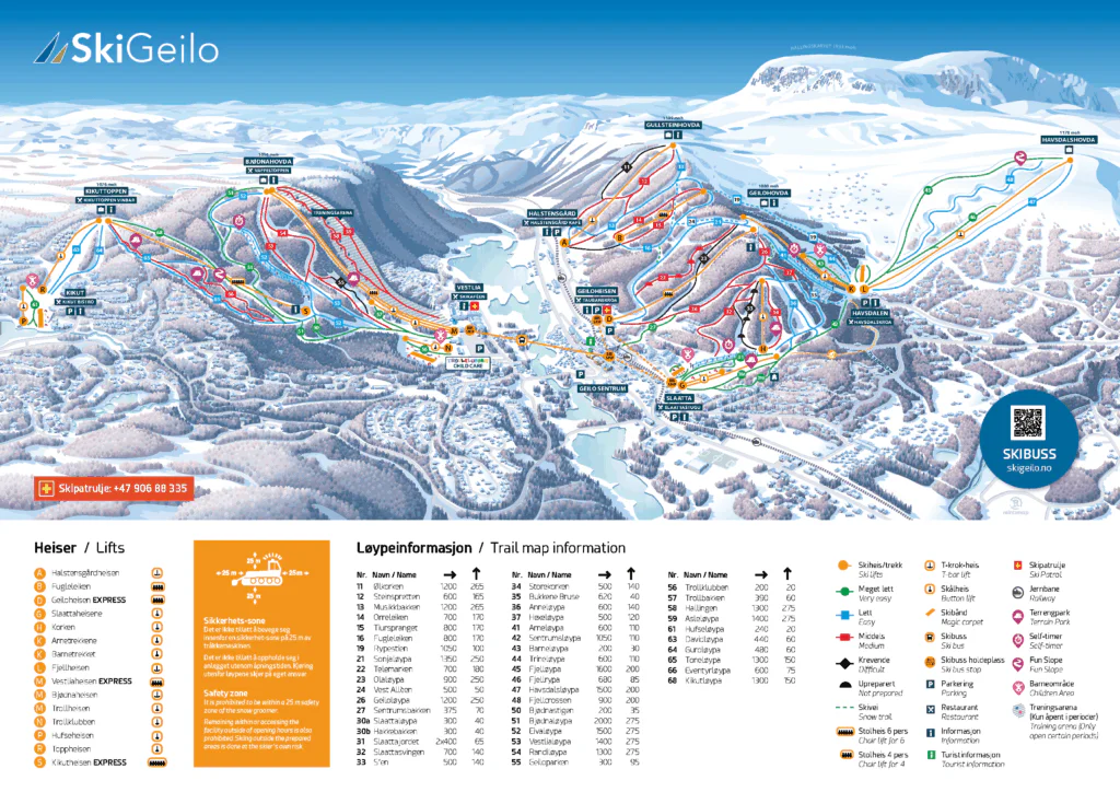 Pistekort Geilo 24/25