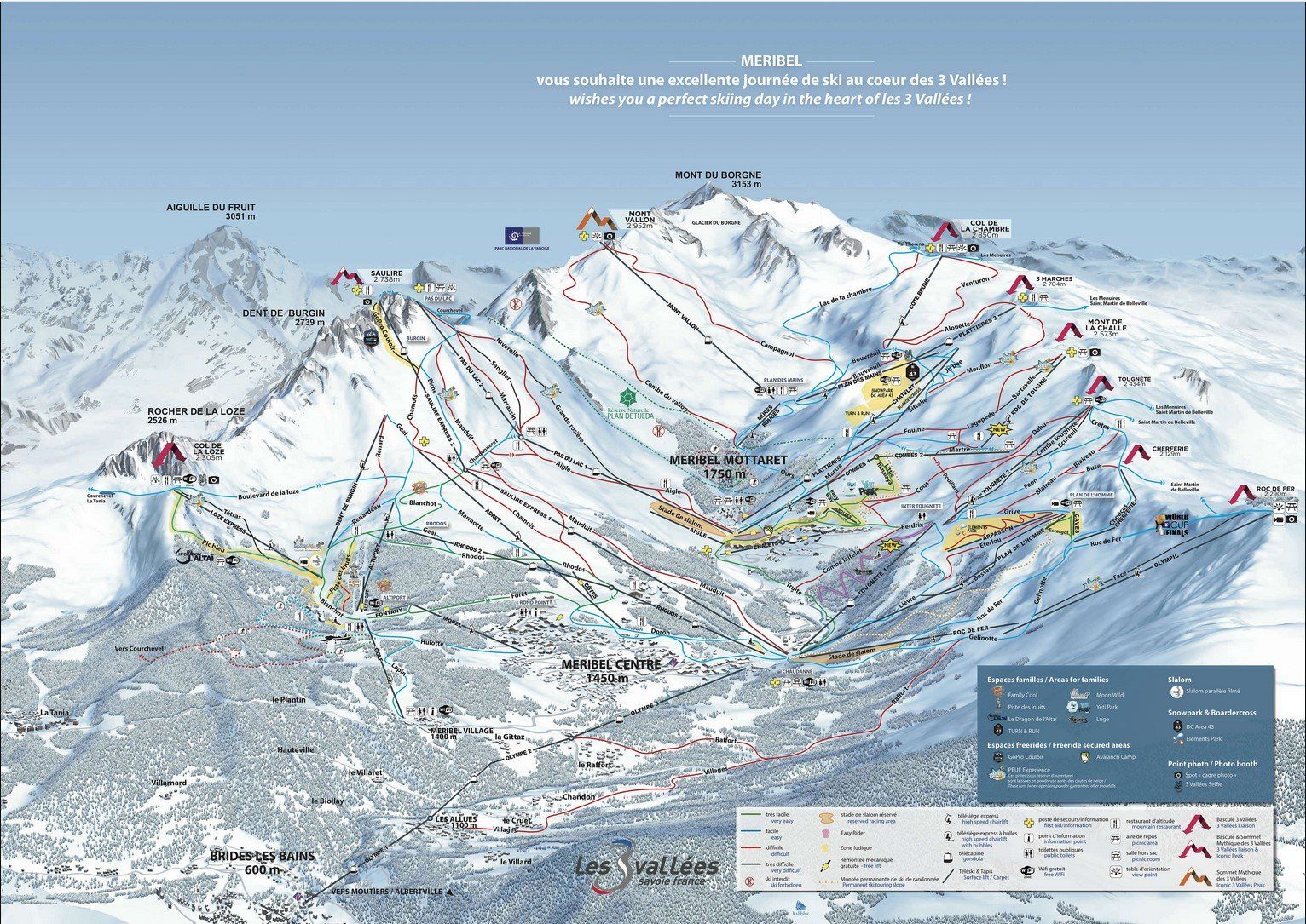 pistkarta Meribel Frankrike