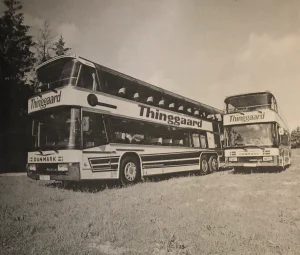 Thinggaards Skyliner dobbeltdækkere forbedrede komforten for rejsende i 1977.